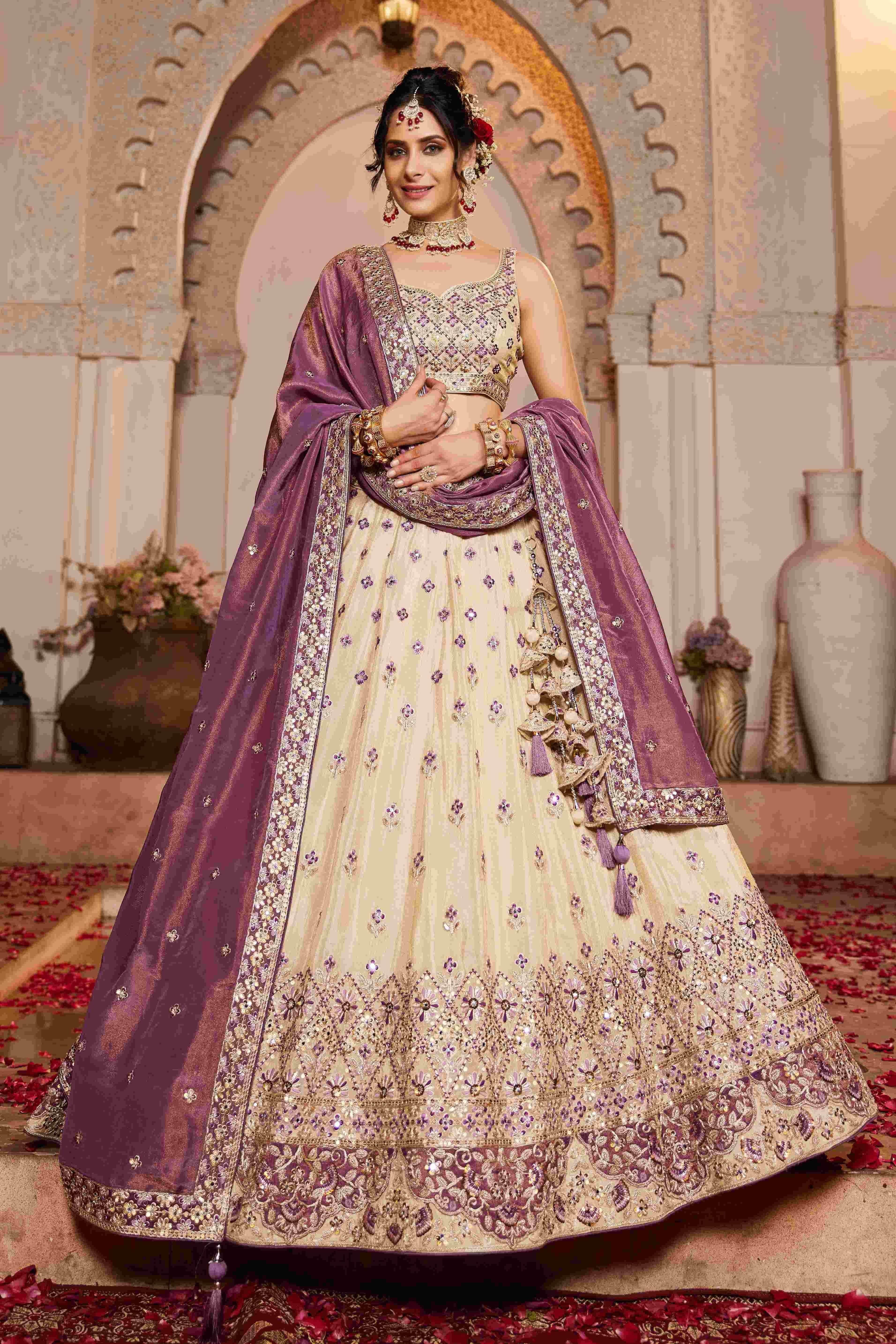 Tissue Silk Designer Lehenga for Elegant Festive Wear - MYLUXURY LANE ENTERPRISE